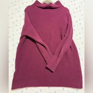 Free People Burgundy Cowl Neck Sweater Size Small Ribbed Material